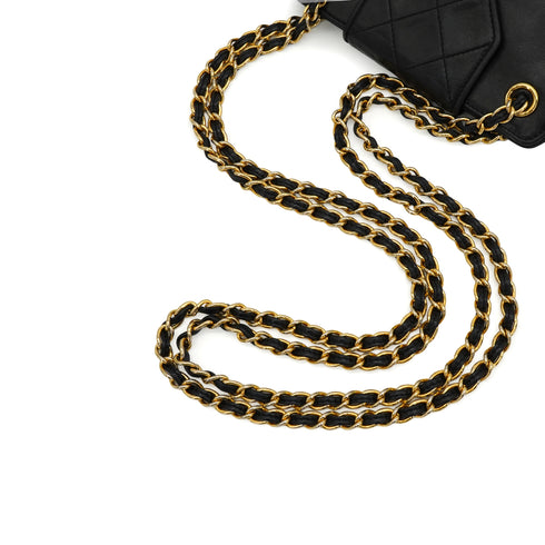 VINTAGE CHANEL COCOMARK MATELASSE FRINGE CHAIN SHOULDER BAG BLACK LAMB SKIN GOLD HARDWARE 90341917