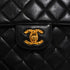 VINTAGE CHANEL MATELASSE FRINGE CHAIN SHUOLDER BAG BLACK LAMB SKIN GOLD HARDWARE 90344387