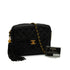 VINTAGE CHANEL MATELASSE FRINGE CHAIN SHUOLDER BAG BLACK LAMB SKIN GOLD HARDWARE 90344387