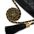 VINTAGE CHANEL COCOMARK MATELASSE FRINGE SHAIN SHOULDER BAG BLAK LAMB SKIN GOLD HARDWARE 90320188