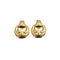 VINTAGE CHANEL COCOMARK MATELASSE ROUND SWING EARRINGS GOLD ACCESSORY 94P 90323517