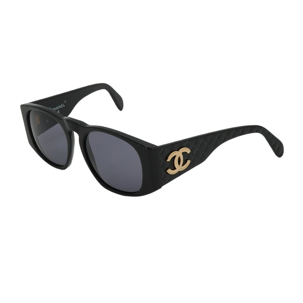 VINTAGE CHANEL COCOMARK MATELASSE SUNGLASSES BLACK EYEWEAR 90328703