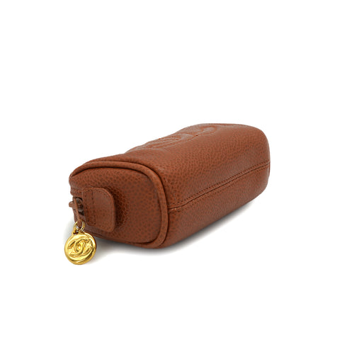 VINTAGE CHANEL COCOMARK MINI POUCH BROWN CAVIAR SKIN GOLD HARDWARE 90327116