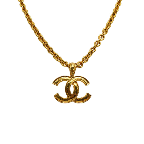 VINTAGE CHANEL COCOMARK NECKLACE GOLD ACCESSORY 94P 90334179