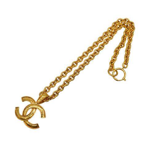 VINTAGE CHANEL COCOMARK NECKLACE GOLD ACCESSORY 94P 90334179
