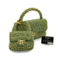 VINTAGE CHANEL COCOMARK PARENT-CHILD HAND BAG GREEN TWEED GOLD HARDWARE 90344362