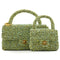 VINTAGE CHANEL COCOMARK PARENT-CHILD HAND BAG GREEN TWEED GOLD HARDWARE 90344362