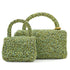 VINTAGE CHANEL COCOMARK PARENT-CHILD HAND BAG GREEN TWEED GOLD HARDWARE 90344362