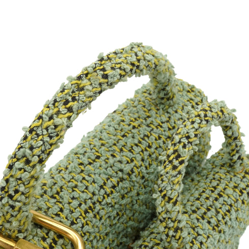 VINTAGE CHANEL COCOMARK PARENT-CHILD HAND BAG GREEN TWEED GOLD HARDWARE 90344362