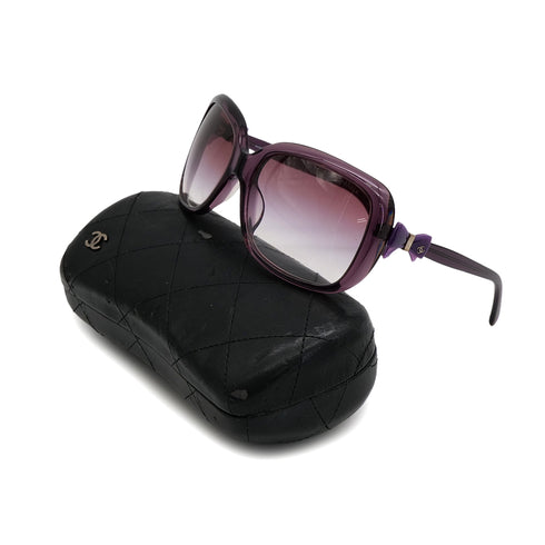 VINTAGE CHANEL COCOMARK RIBBON SUNGLASSES PURPLE EYEWEAR 90325291