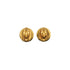 VINTAGE CHANEL COCOMARK ROUND EARRINGS BROWN GOLD ACCESSORY 99A 90323492