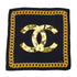 VINTAGE CHANEL COCOMARK SCARF BLACK MULTICOLOR SILK 90313877