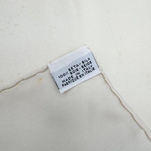 VINTAGE CHANEL COCOMARK SCARF BLUE IVORY SILK 90322224