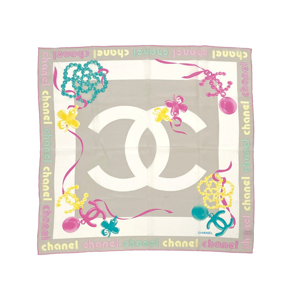 VINTAGE CHANEL COCOMARK SCARF MULTICOLOR SILK 90313887