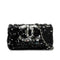 VINTAGE CHANEL COCOMARK SEQUINS CHAIN SHOULDER BAG BLACK LEATHER SILVER HARDWARE 90345992