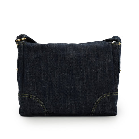 VINTAGE CHANEL COCOMARK SHOULDER BAG NAVY SPARKLING DENIM GOLD HARDWARE 90340462