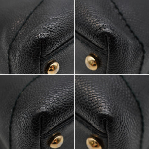 VINTAGE CHANEL COCOMARK SHUOLDER BAG BLACK TORTOISESHELL CAVIAR SKIN PLASTIC HARDWARE 90346124
