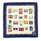 VINTAGE CHANEL COCOMARK STAMP PATTERN SCARF WHITE NAVY SILK 90319613
