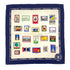 VINTAGE CHANEL COCOMARK STAMP PATTERN SCARF WHITE NAVY SILK 90319613