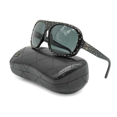 VINTAGE CHANEL COCOMARK STUDS SUNGLASSES BLACK EYEWEAR 90340164