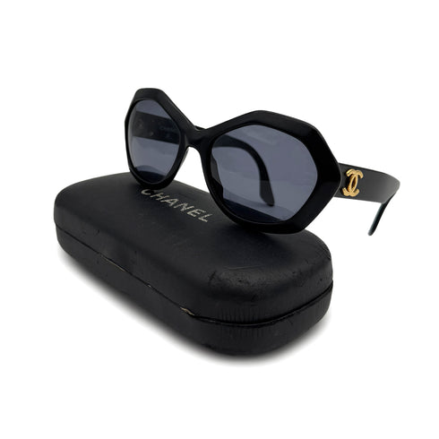 VINTAGE CHANEL COCOMARK SUNGLASSES BLACK EYEWEAR 90320182