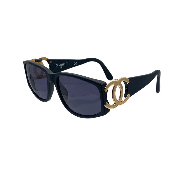VINTAGE CHANEL COCOMARK SUNGLASSES BLACK EYEWEAR 90321076
