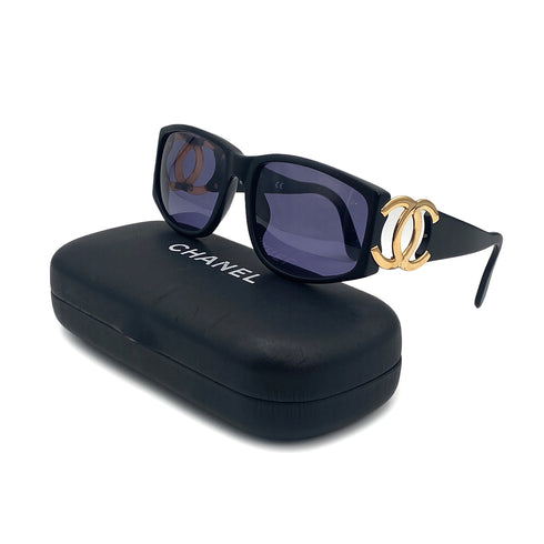 VINTAGE CHANEL COCOMARK SUNGLASSES BLACK EYEWEAR 90321076