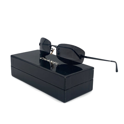 VINTAGE CHANEL COCOMARK SUNGLASSES BLACK EYEWEAR 90321095