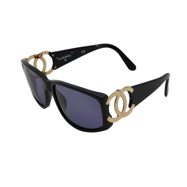 VINTAGE CHANEL COCOMARK SUNGLASSES BLACK EYEWEAR 90325301