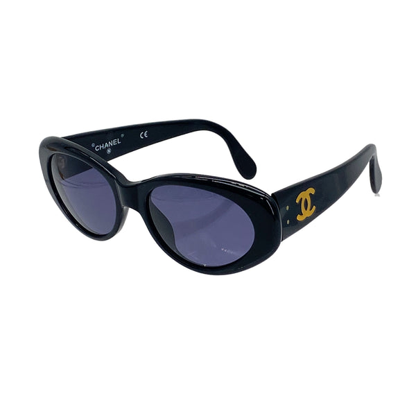 VINTAGE CHANEL COCOMARK SUNGLASSES BLACK EYEWEAR 90325788