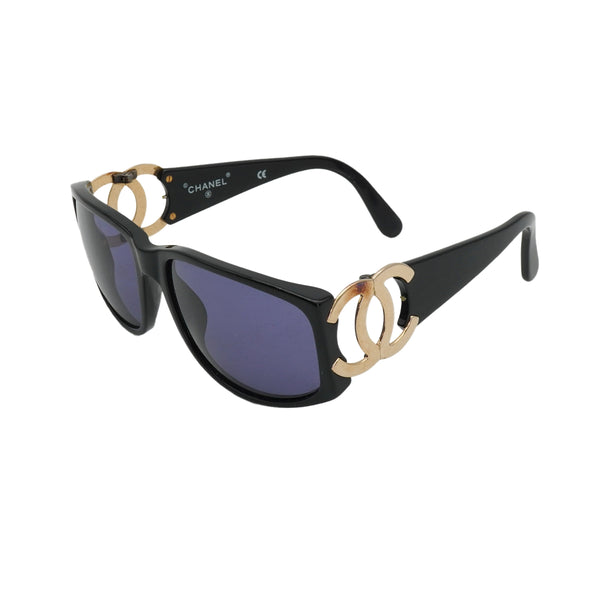 VINTAGE CHANEL COCOMARK SUNGLASSES BLACK EYEWEAR 90328905
