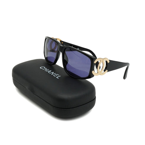 VINTAGE CHANEL COCOMARK SUNGLASSES BLACK EYEWEAR 90328905