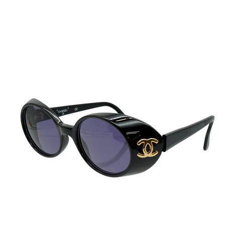 VINTAGE CHANEL COCOMARK SUNGLASSES BLACK EYEWEAR 90338909