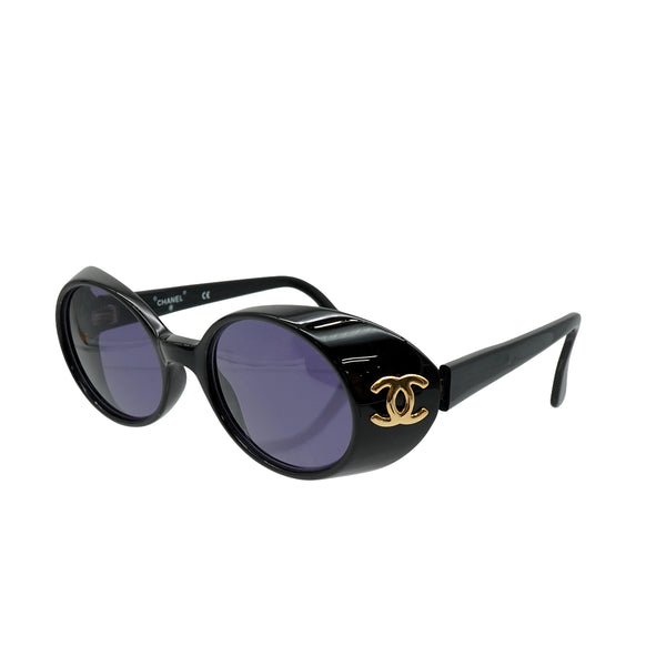 VINTAGE CHANEL COCOMARK SUNGLASSES BLACK EYEWEAR 90338909