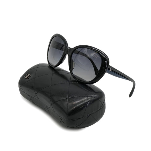 VINTAGE CHANEL COCOMARK SUNGLASSES BLACK BLUE EYEWEAR 90324113