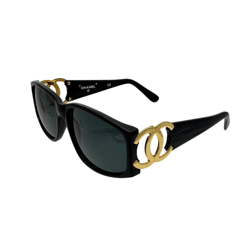 VINTAGE CHANEL COCOMARK SUNGLASSES BLACK EYEWEAR 90328961