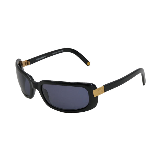 VINTAGE CHANEL COCOMARK SUNGLASSES BLACK GOLD EYEWEAR 90322151