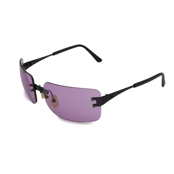 VINTAGE CHANEL COCOMARK SUNGLASSES BLACK PURPLE EYEWEAR 90323141