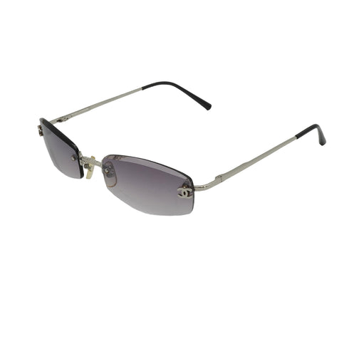VINTAGE CHANEL COCOMARK SUNGLASSES BLACK SILVER EYEWEAR 90340388