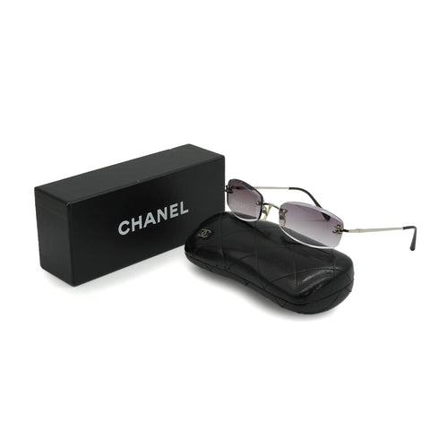 VINTAGE CHANEL COCOMARK SUNGLASSES BLACK SILVER EYEWEAR 90340388