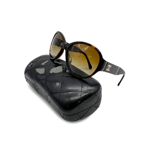 VINTAGE CHANEL COCOMARK SUNGLASSES TORTOISESHELL BROWN EYEWEAR 90324443