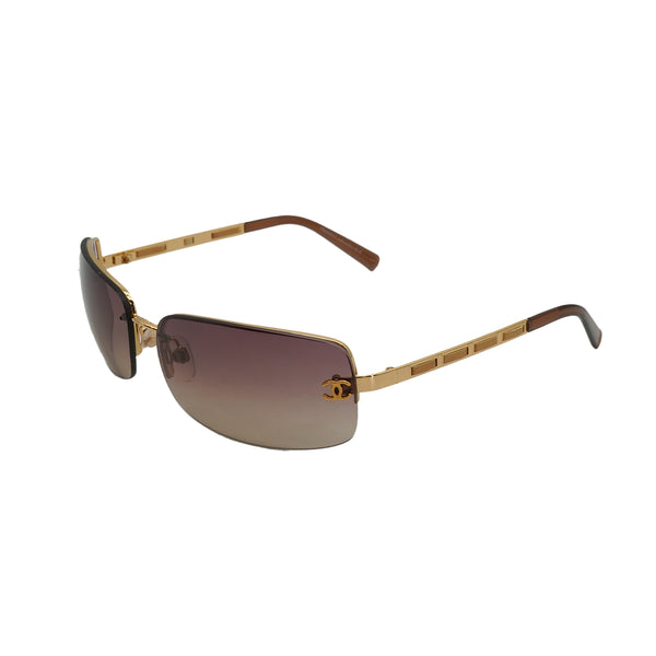 VINTAGE CHANEL COCOMARK SUNGLASSES BROWN EYEWEAR 90327865