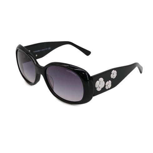 VINTAGE CHANEL COCOMARK SUNGLASSES CAMELLIA BLACK EYEWEAR 90321108