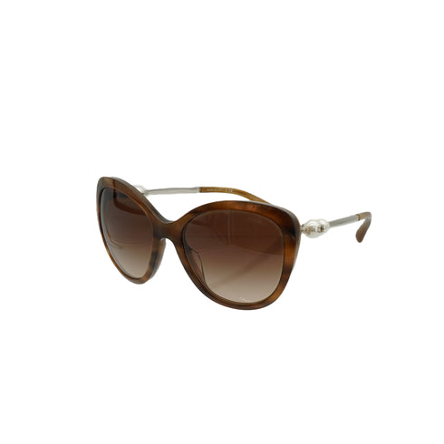 VINTAGE CHANEL SUNGLASSES COCOMARK FAUX PEARL BROWN EYEWEAR 90332598