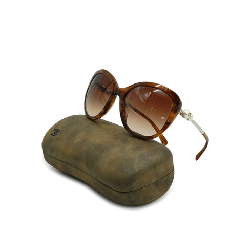 VINTAGE CHANEL SUNGLASSES COCOMARK FAUX PEARL BROWN EYEWEAR 90332598