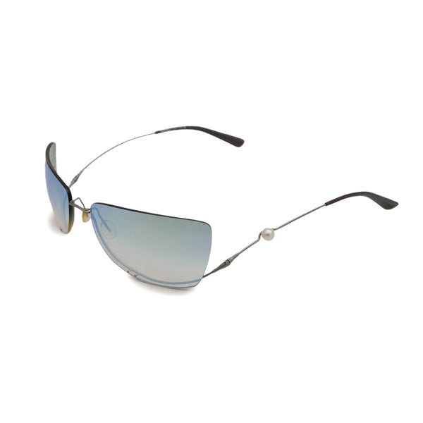 VINTAGE CHANEL COCOMARK SUNGLASSES FAUX PEARL SILVER EYEWEAR 90323172