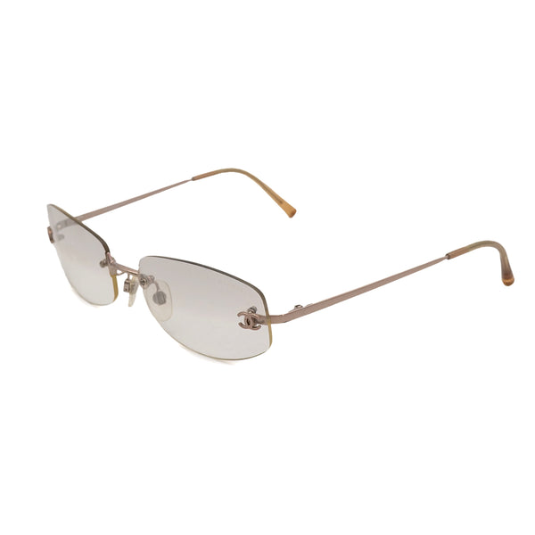 VINTAGE CHANEL COCOMARK SUNGLASSES GOLD EYEWEAR 90323170