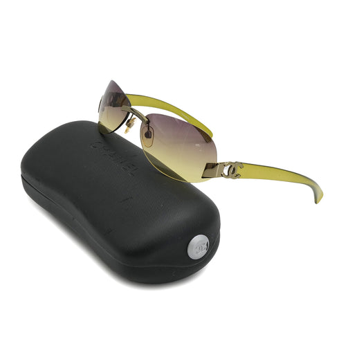 VINTAGE CHANEL COCOMARK SUNGLASSES GREEN EYEWEAR 90323171