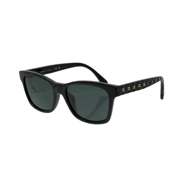 CHANEL COCOMARK SUNGLASSES MATELASSE BLACK EYEWEAR 90334197