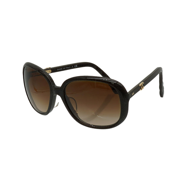 VINTAGE CHANEL COCOMARK SUNGLASSES MATELASSE BROWN EYEWEAR 90334191